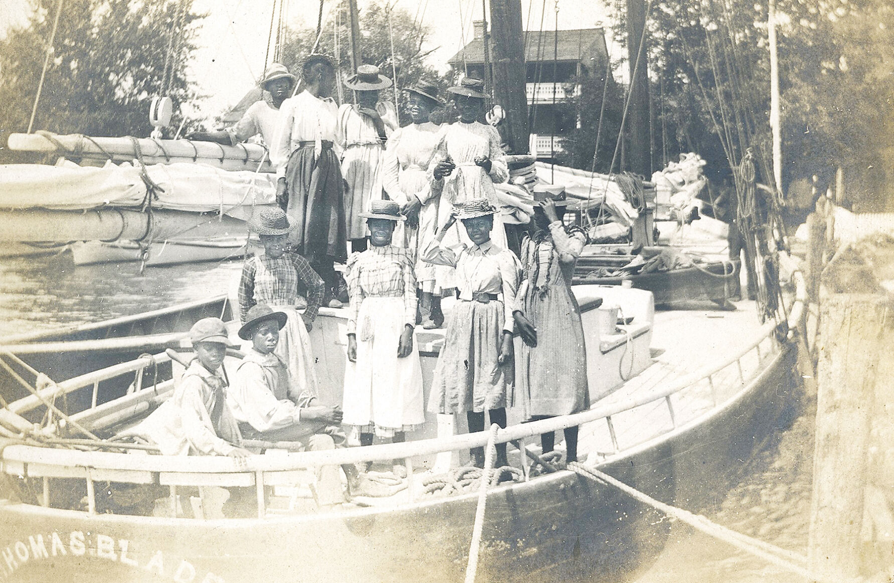 African Americans on recreational boat
